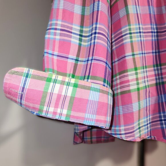 Polo Ralph Lauren Plaid Shirt Mens XXL Pink Green Button Up Classic Blue Label - Picture 11 of 13